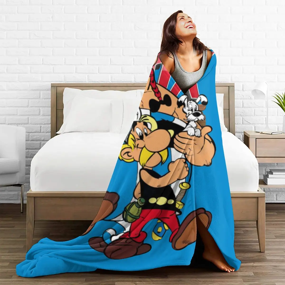 Asterix And Obelix Plush Blankets Custom Throw Blankets for Home 150*125cm Bedspread