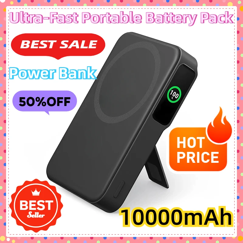 For IPhone 12 13 14 15 Pro Max Power Bank 10000mAh 15W Ultra-Fast Portable Battery Pack