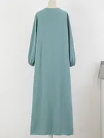 Abaya de luxe pour femmes musulmanes, robe longue unie, tenue modeste pour le Ramadan, Kaftan Femme Musulmane, vêtements islamiques africains 5