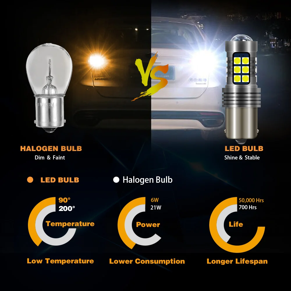 2 قطعة 1156 مصباح إشارة LED لمبة سيارة عكس الضوء الذيل مصباح لسيارات BMW 6-Series E63 6-Series للتحويل E64 2004-2010 اكسسوارات