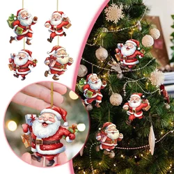 2D Christmas Snowman Hanging Home Tree Pendant Acrylic Xmas Tree Pendant Decoration Hanging Xmas Party Charms Ornaments New Year