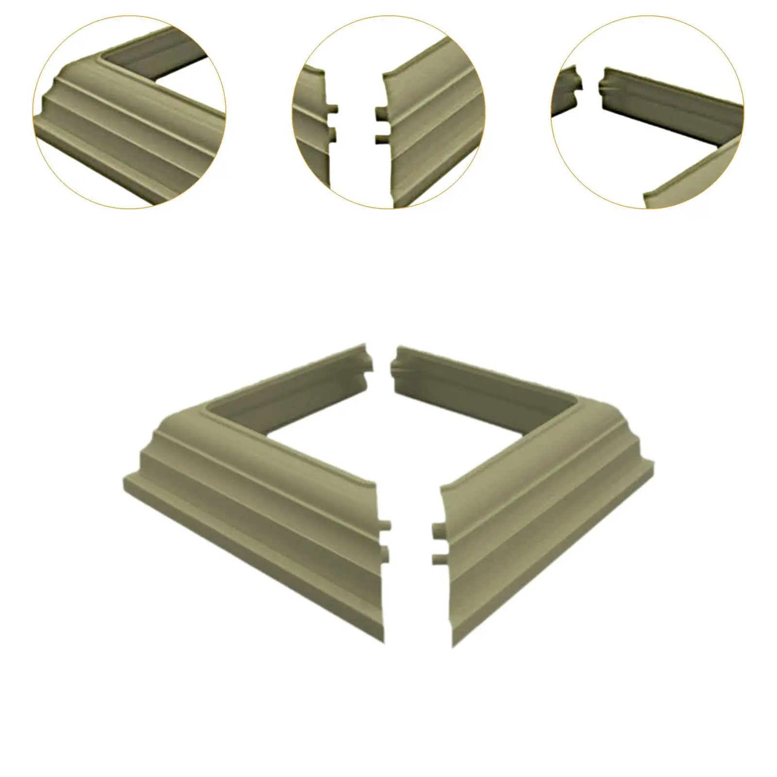 Vinyl Post Skirt for 4 inch x 4 inch Fence Base Accessories, Column Wrap Post Base Cover for Porch Fence