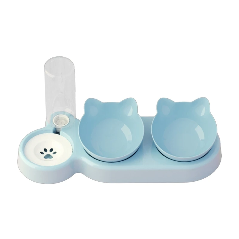 Detachable Cats Watering Eatting Bowl Double Bowl Pet Easy Washable Bowl Automatic Bowl for Dog Watering Feeding Bowl