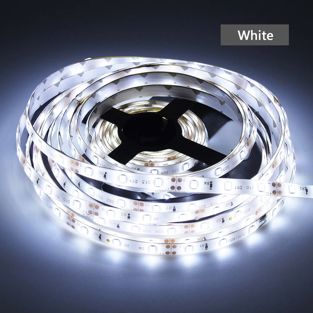 New 5meter/pack LED Strip Light Garland Gaskets 5m SMD 2835 Flexible DC 12V Diode Tape Wire Christmas Lamp 300LEDs