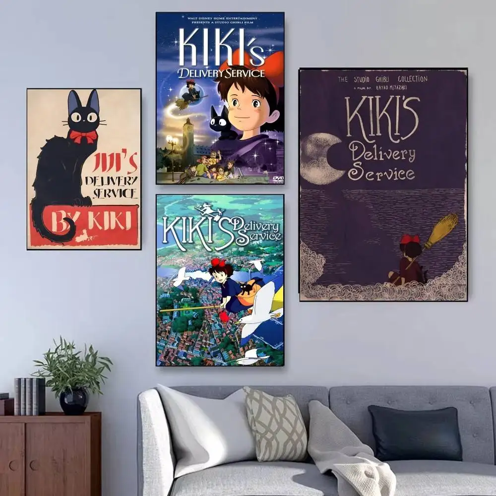 K-Kikis D-Delivery S-Service أنيمي الفيلم المشارك ذاتية اللصق الفن ورق مقاوم للماء ملصق مقهى بار غرفة جدار ديكور