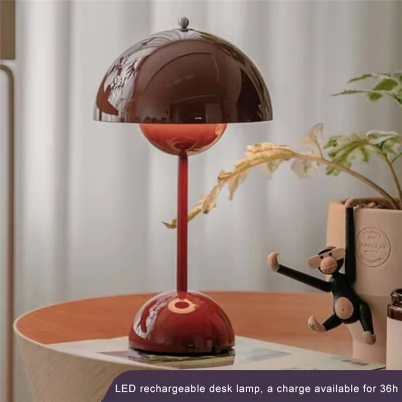 

MOPHE-грибной цветок, перезаряжаемая светодиодная настольная лампа, настольная ночная лампа для спальни, столовой, сенсорный ночник, простое современное украшение