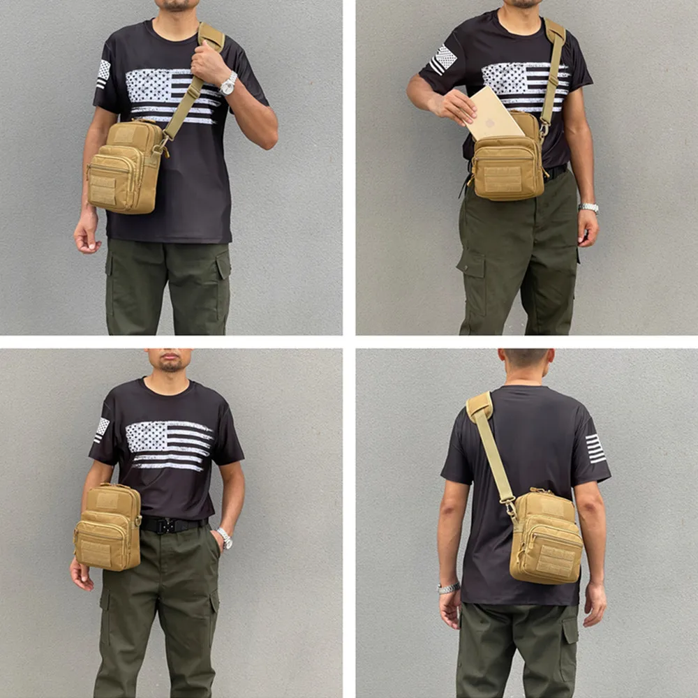 Tactical single shoulder crossbody waist hanging bag, multifunctional outdoor travel, mountaineering, waterproof view 5