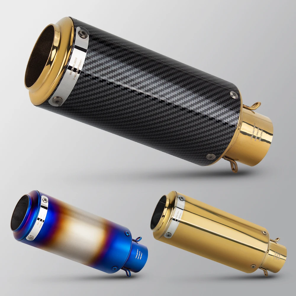 

51mm Universal Gold Color Motorcycle Exhaust Tail Pipe Muffler Racing Pass-through Escape Accessories for DUKE390 R3 CB400F Z400