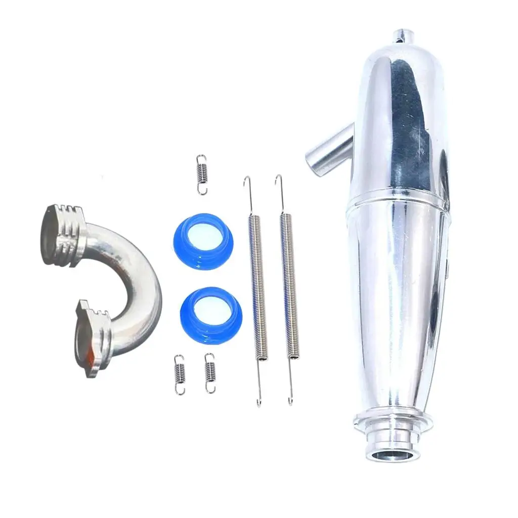 1/8 Scale RC Car Muffler Aluminum Exhaust Simulation Smoking Pipe for Nitro Engine Truck Buggy