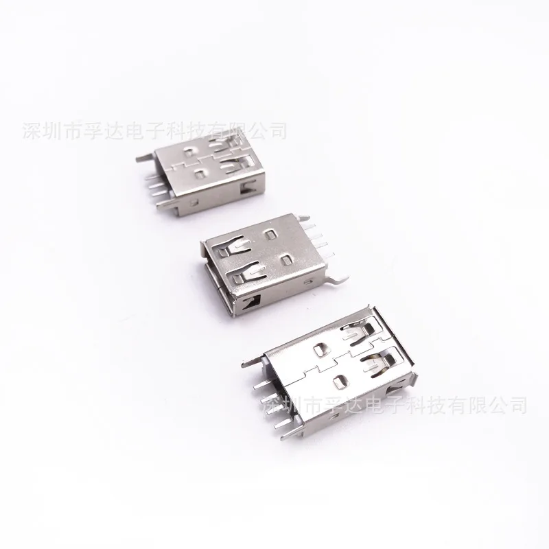 For USB 2.0 female seat usb 2.0  vertical 180 degrees 17.5 long straight plug straight foot/curved foot crimping/straight port
