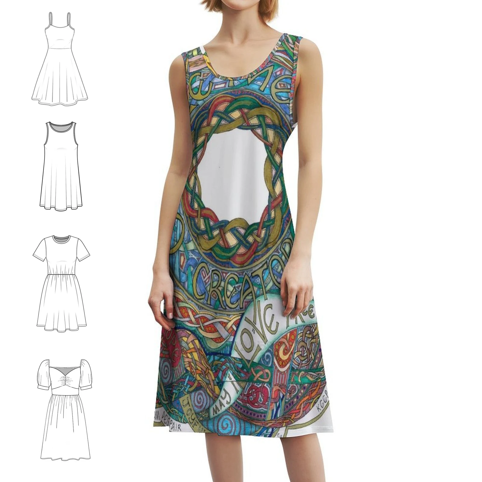 

Шикарное платье Circle Me в стиле бохо, элегантное модное пляжное платье для свадебной вечеринки, Lindisfarne Gospels, эвангелие вечерние платья Lindisfarne