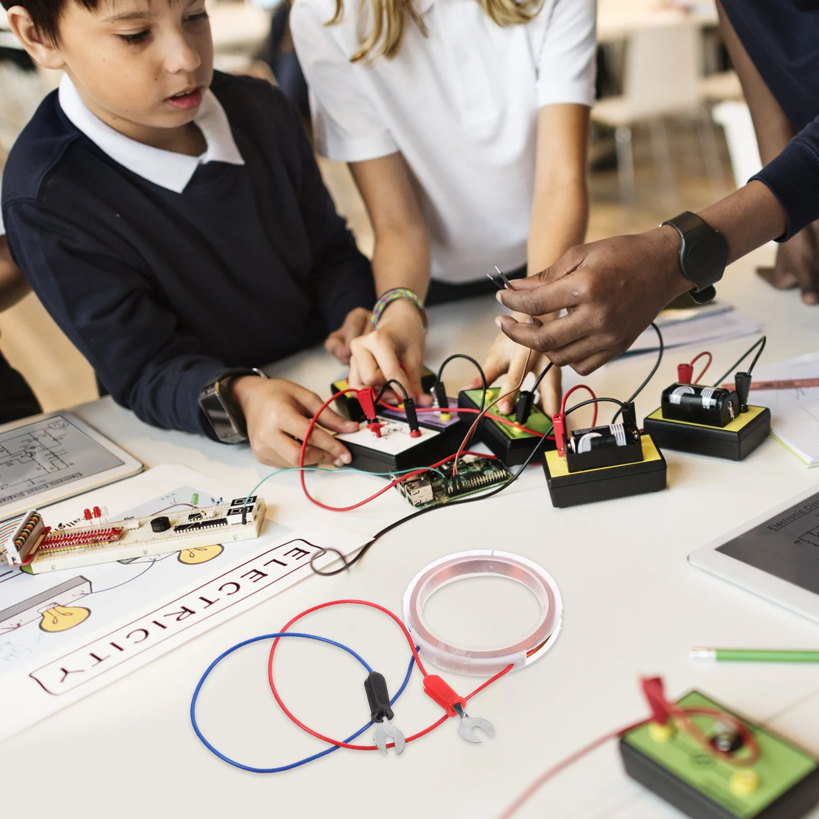 

1pc Round Copper Wire Physics Experiment Tool Diy Electromagnetics Learning Kit Stem Science Project For Students Family