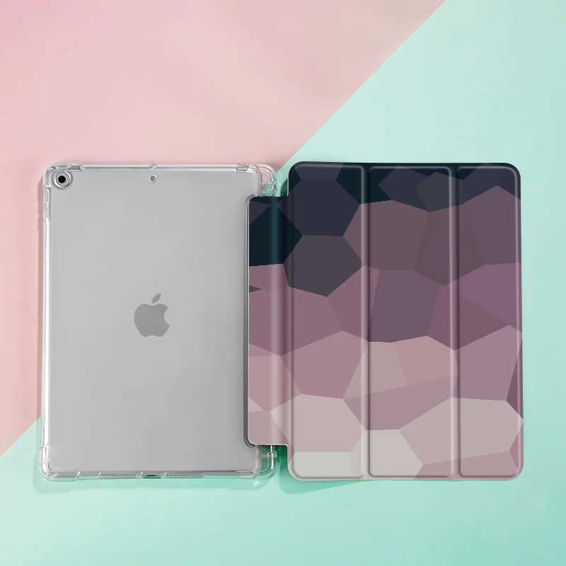 Purple square Case Compatible With iPad iPad 9.7-Inch (6th/5th Generation, 2018/2017)Mini4/5 ,Air4/5 10.9in,With Pen Holder