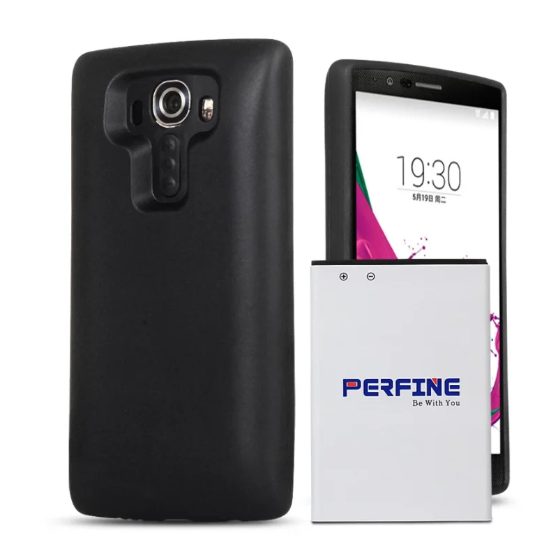 Perfine BL-51YF Extended Battery 6000mAh with Back Lid TPU Case For LG G4 H818