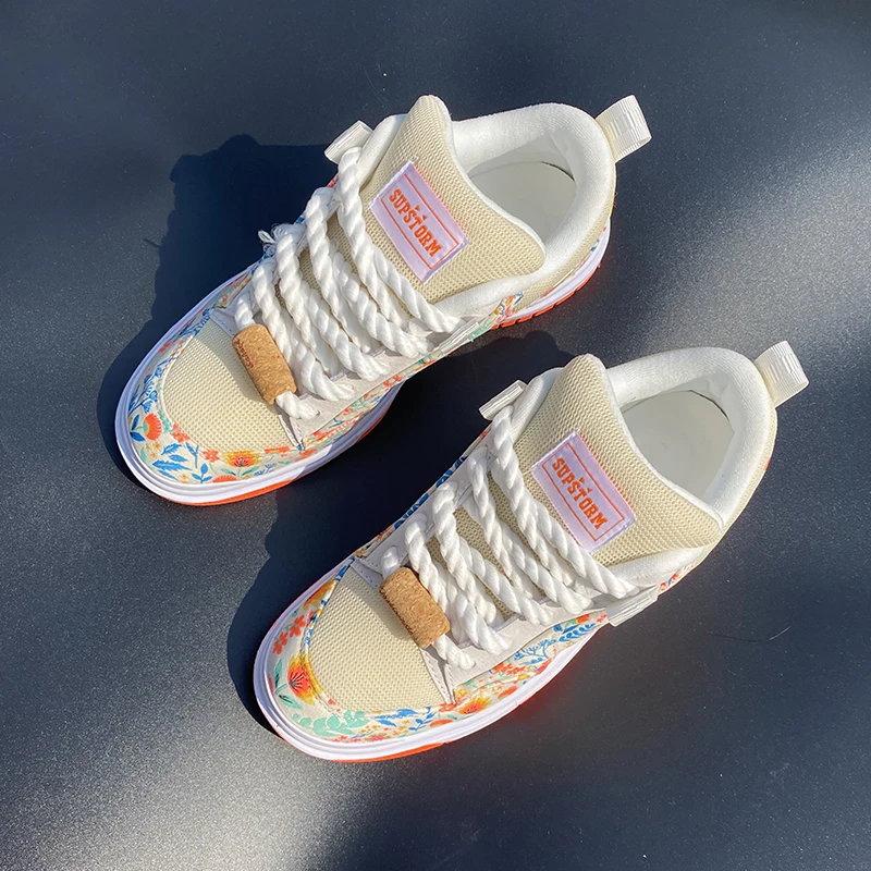 

National Style Thick-Tongue Embroidered Loafers, Large Size Casual Shoes, Breathable, Non-Slip, Wear-Resistant, Versatile Couple's Fashion Canvas Shoes, Casual Sneakers
