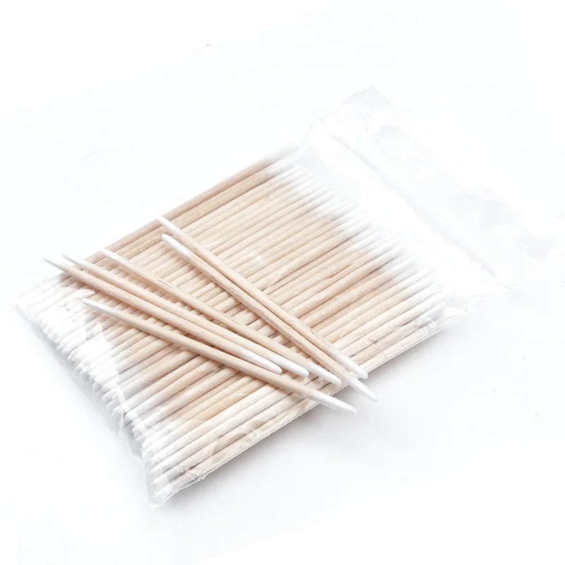 300/500pcs Double Head Cotton Swab Medical Wood Sticks Nose Ears Clean Applicator Microbrush Beauty Cotton Buds Makeup Tool