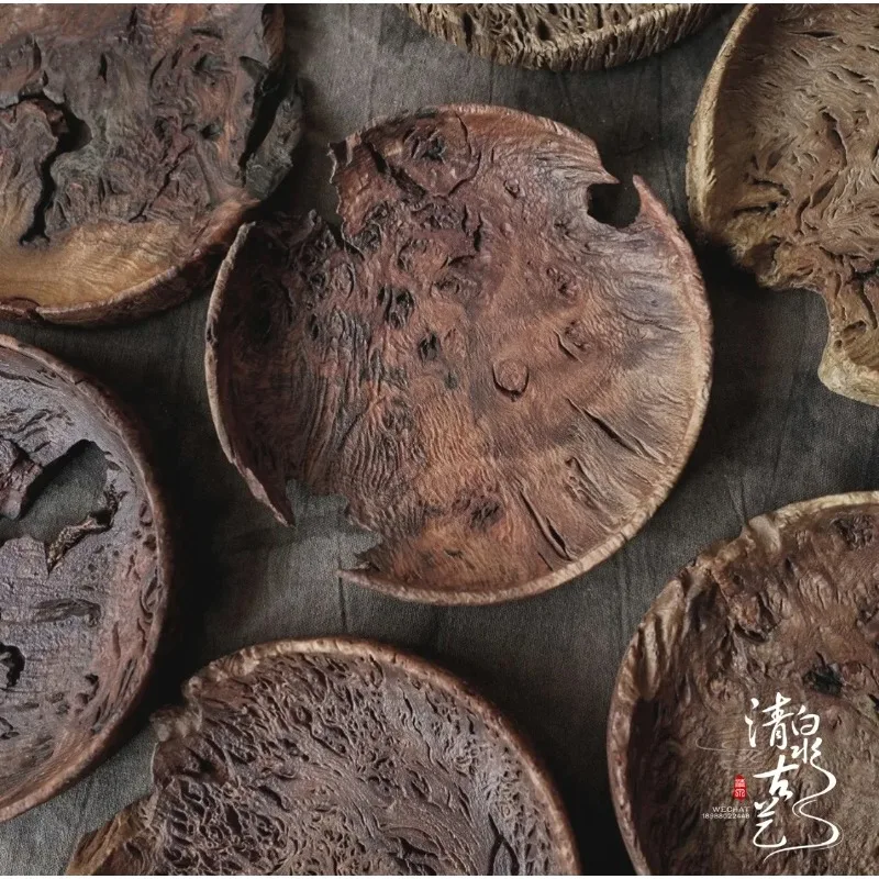 

Fruit plate Solid wood decorative tray Snack plate Round nuts and melon seeds