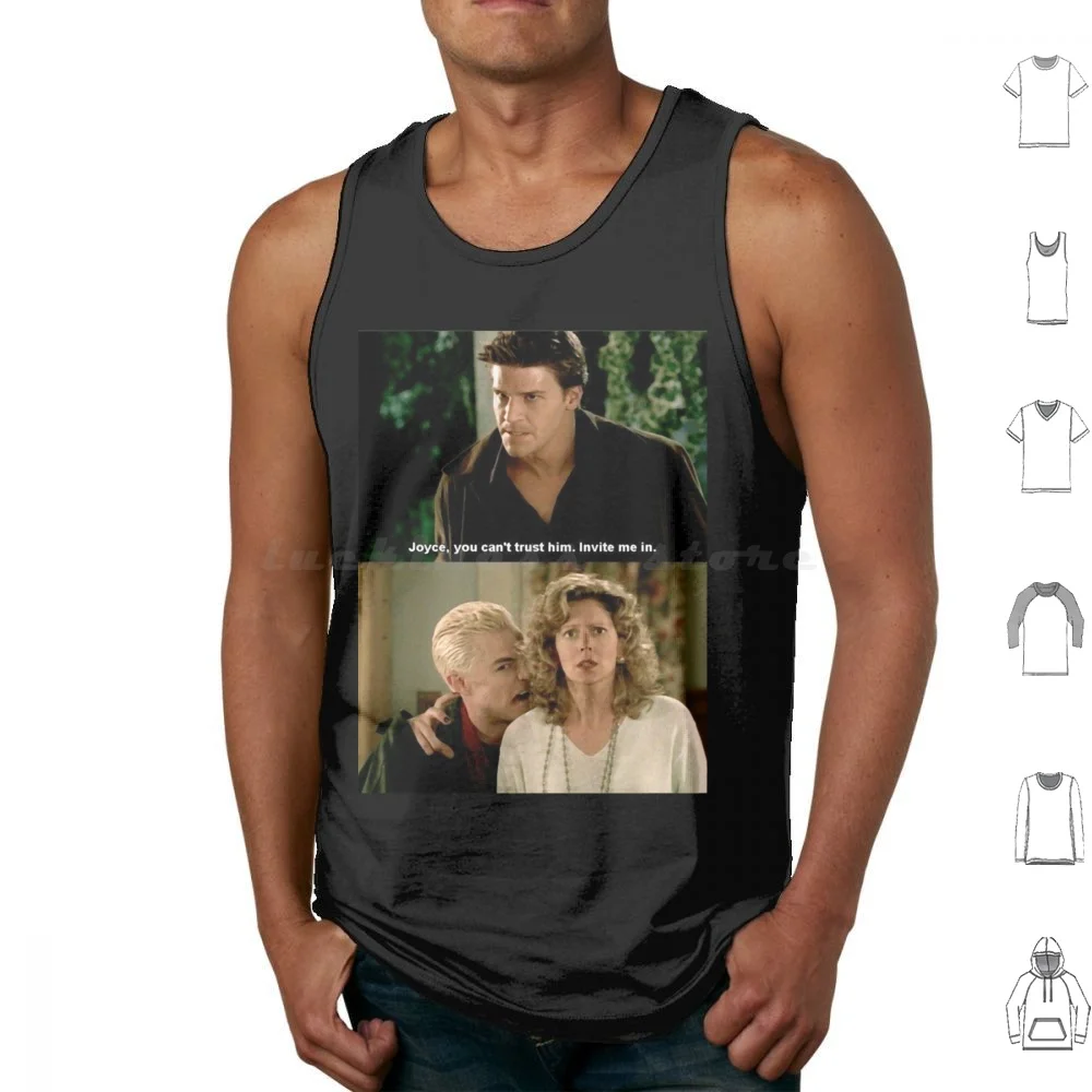 Angel And Spike Tank Tops Print Cotton Buffy The Vampire Buffy Vampire Btvs Buffy Summers Angel Spike Joss Whedon 90s