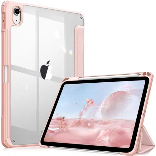 Funda para iPad (A16)/funda para iPad de 10.a generación [11 pulgadas 2025/10,9 pulgadas 2022] con portalápices, funda inteligente con respaldo de TPU suave
