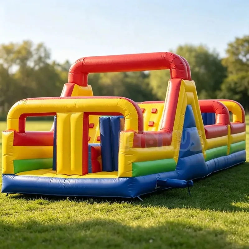 High Quality PVC Inflatable Obstacle Course Bouncer House Obstacle Course With Pillow Wall for Kids