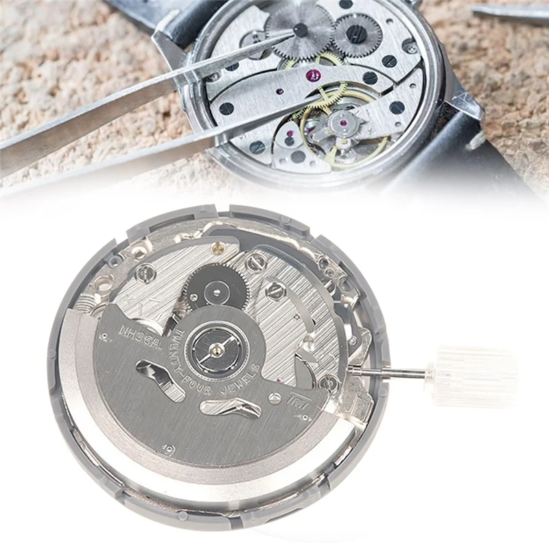 NH36/NH36A Movement+Steel Stem+Check Rod Kit Supports Day Date Set High Accuracy Automatic Mechanical Watch Movement