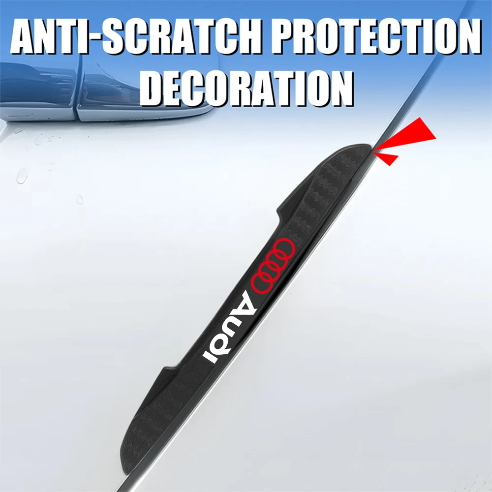 2/4PCS Car Door Corner Anti-collision Covers Silicone Anti-Scratch Protector Decal Valve Cap for Audi Sline A1 RS S8 TT C1 B2 Q3