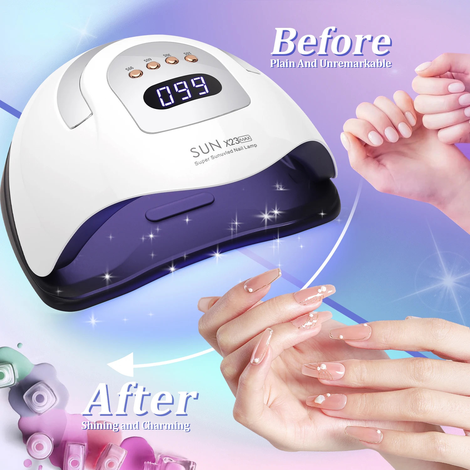 81LEDS Professional Nail Dryer Lamp For Manicure Powerful UV LED Gel Nail Lamp With Automatic Sensing Gel Polish Drying Lamp