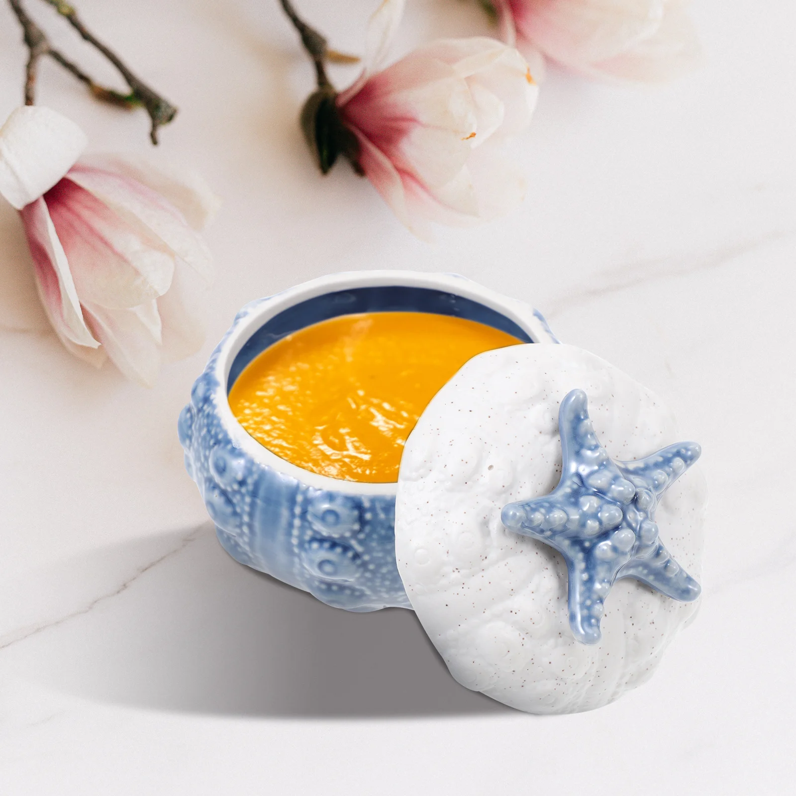 

Керамическая миска для тушения, синяя, многофункциональная, для приготовления йогурта, пудинга на пару, держатель для торта, гладкая, легко чистится, легкая, портативная