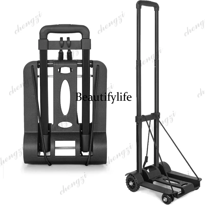 

81 Folding trolley, lightweight courier trailer, portable flatbed, household shopping trolley