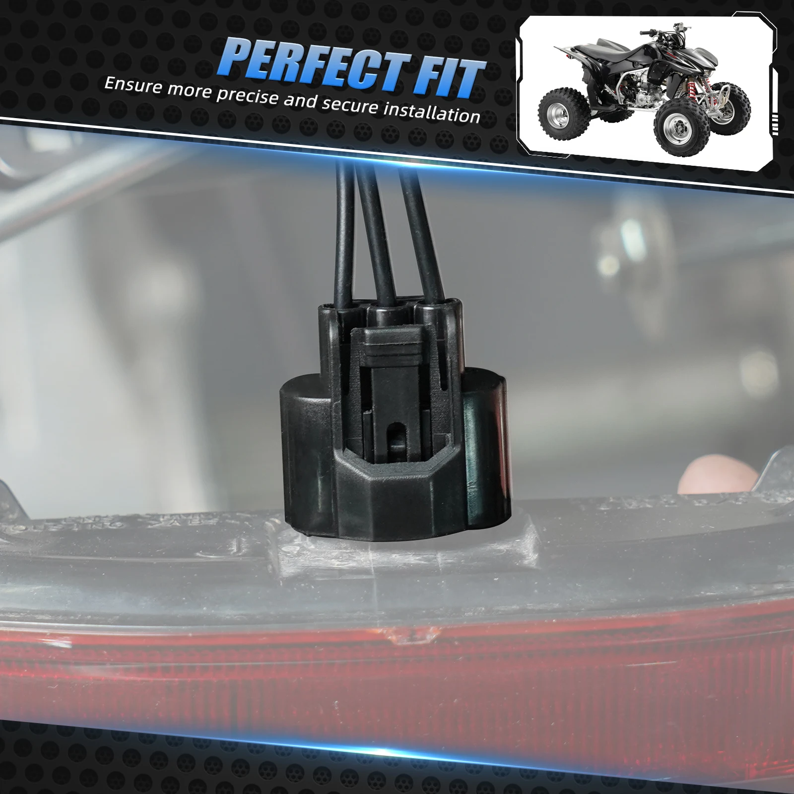 NICECNC For TRX 450R Plastic Tail Light Connector Pigtail For Honda TRX450R 2006-2009 TRX450ER 2006-2014 Replace 33700-HP1-601