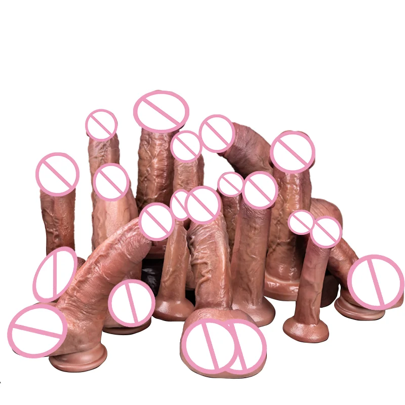 JYBL Dual Density Realistic Silicone Dildo Super Soft Outer Layer Firm Core Flexible Body-Safe Phthalate-Free Adult Se