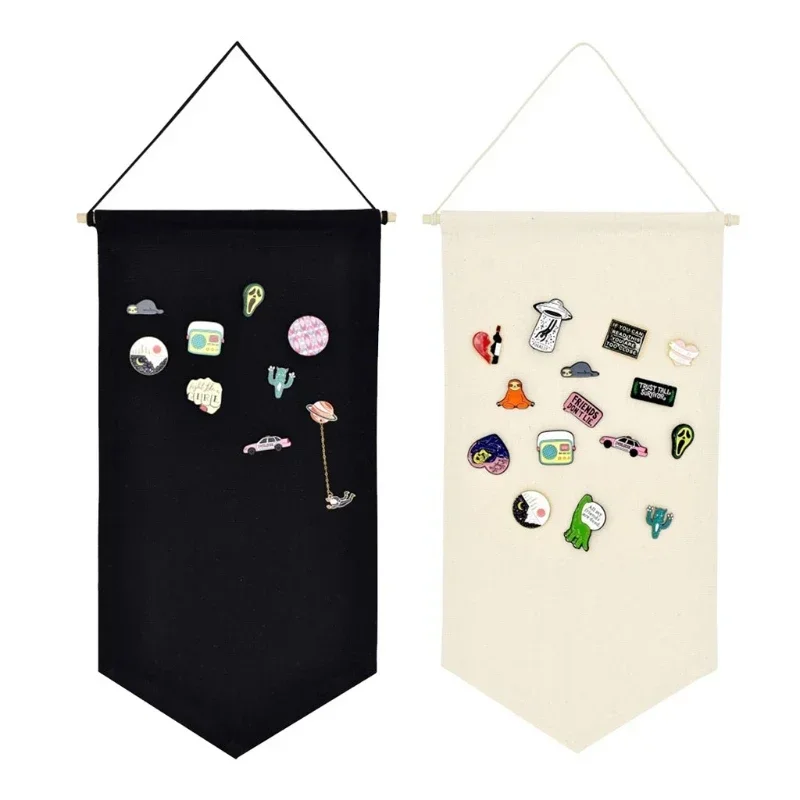 Hot Sales Badge Storage Display Clothe Hanging Wall Triangle Flag Brooch Board Large Brooch Storage Commemorative Box Pin Gift C