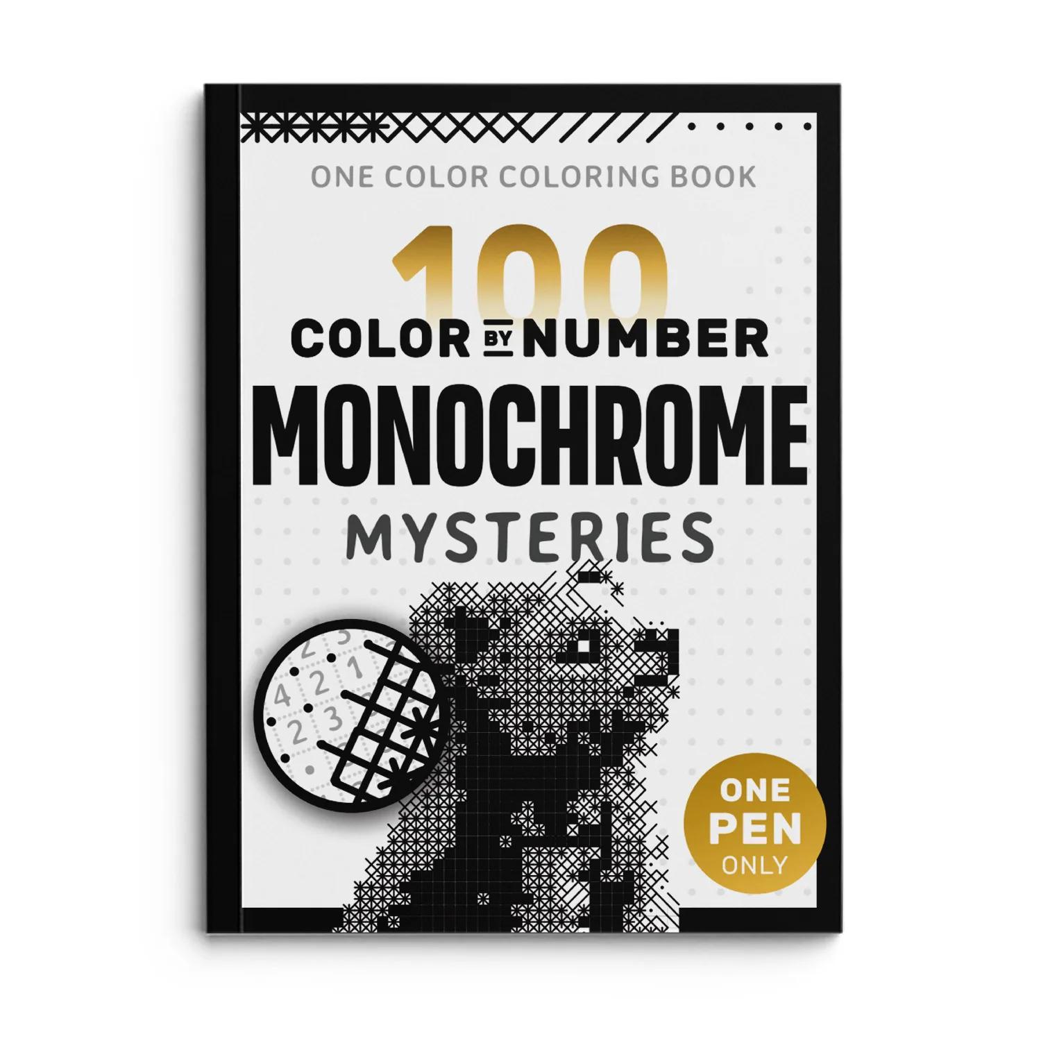 Color Coloring Book For Adults Relaxation and Wonder 100 Color by Number Monochrome Mysteries Art Book