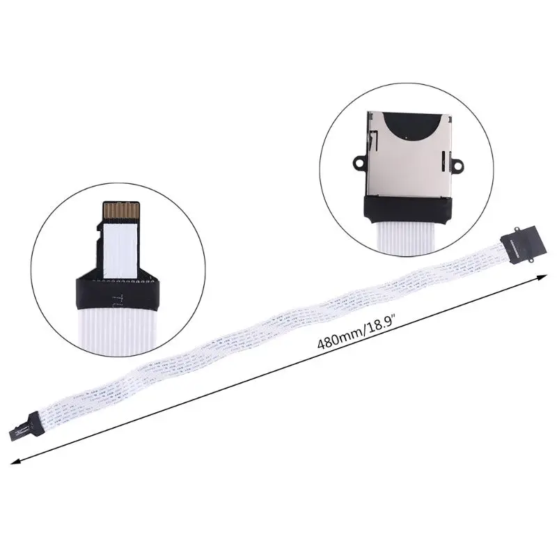 بطاقة SD أنثى إلى TF مايكرو SD ذكر (SD إلى TF) بطاقة الذاكرة المرنة تمديد كابل موسع محول قارئ الحبل رابط 20/48 سنتيمتر