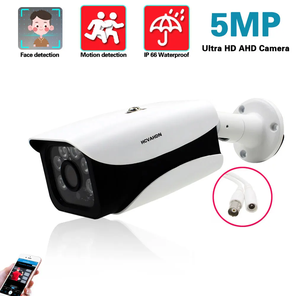 XMEYE-Caméra Analogique Super HD 5MP AHD pour l\'Extérieur, Système de Sécurité Étanche, BNC, Détection de Visage, CCTV