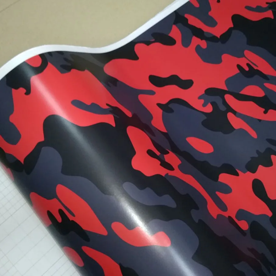 Small Design Red black Camo Vinyl Wrap Roll for Truck Jeep SUV Graphics Real Camo Camouflage Vinyl Film Full Body Car Sticker