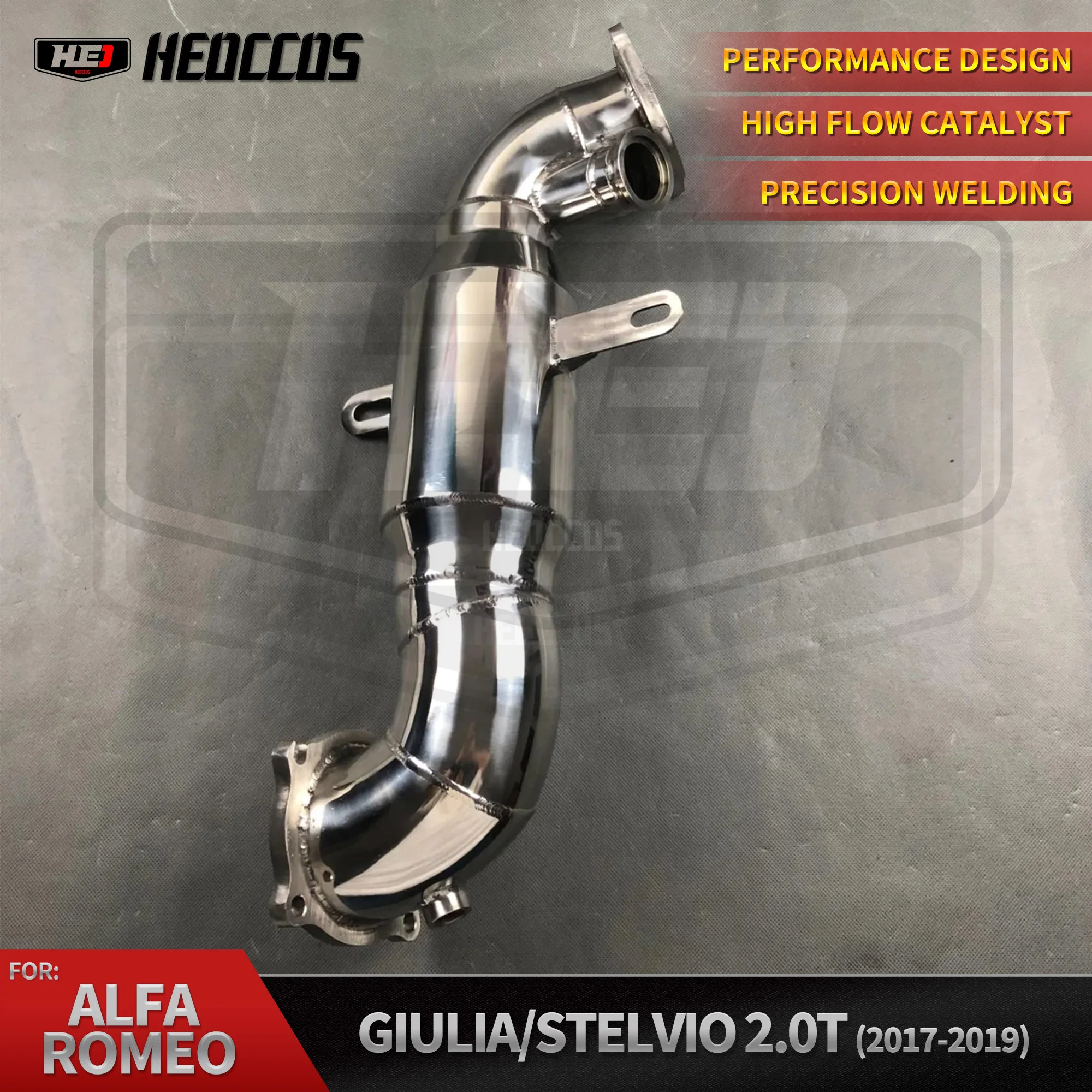 HEO Downpipe for Alfa Romeo Giulia 2.0 2017+ Exhaust System Stainless Steel 304 Exhaust Downpipe