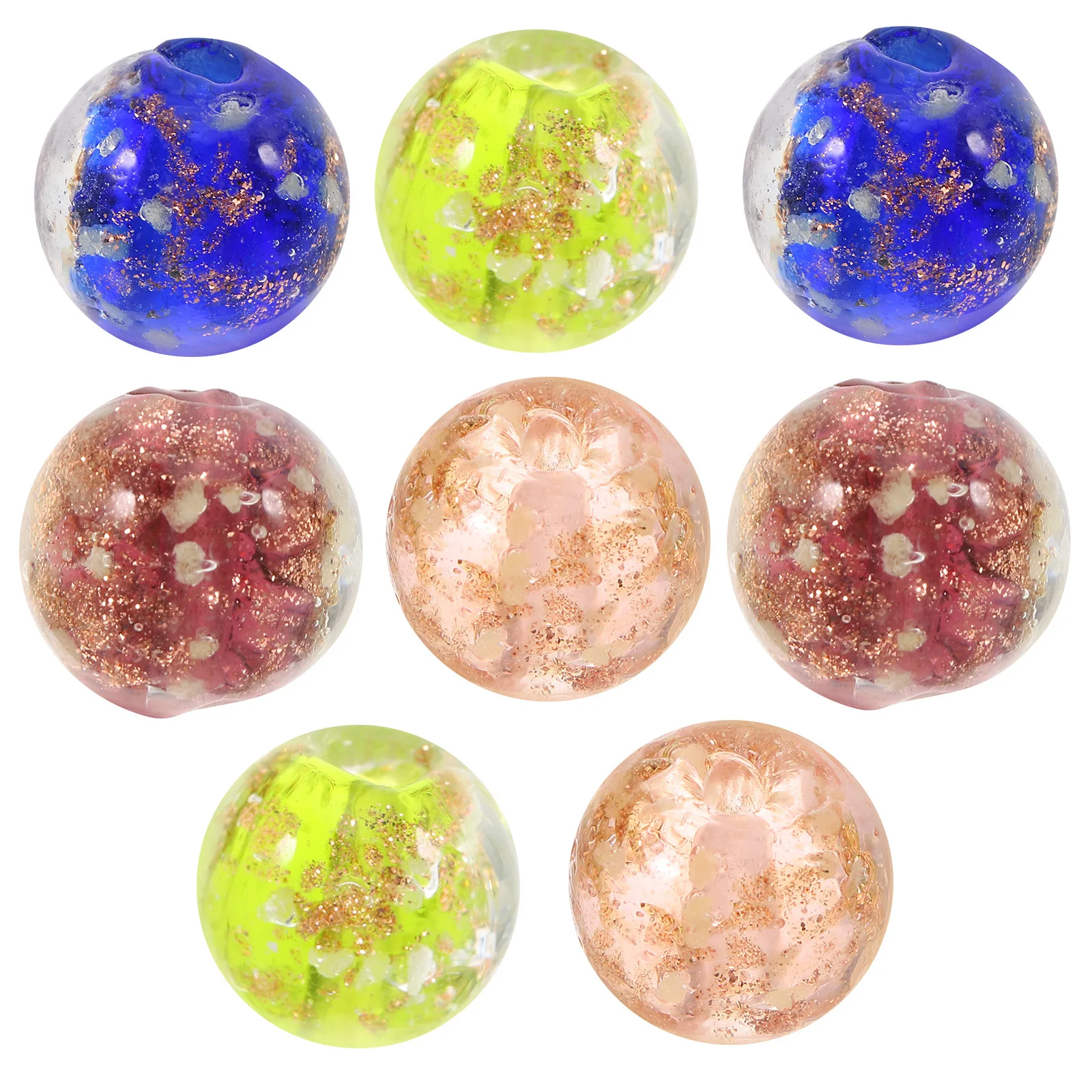 

8Pcs Night Glow Glass Spacer Beads Durable Shining Perfect for Necklace Bracelet DIY Jewelry Making Accessories 12mm Multiple