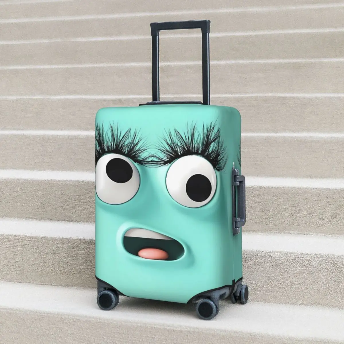 Funny Expression Suitcase Cover Holiday 3d Cartoon Face Fun Luggage Accesories Business Protection