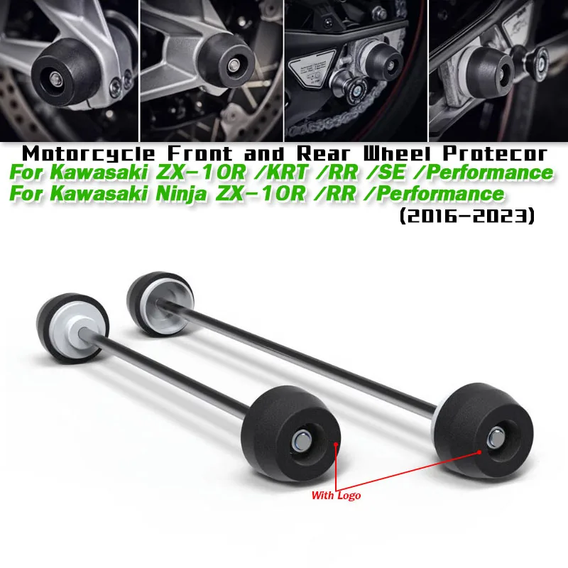 

For Kawaski ZX-10R/RR Ninja ZX-10R/RR 2016-2023 Motorcycle Front and Rear Wheel Protection Crash Slider Anti-falling Protectors