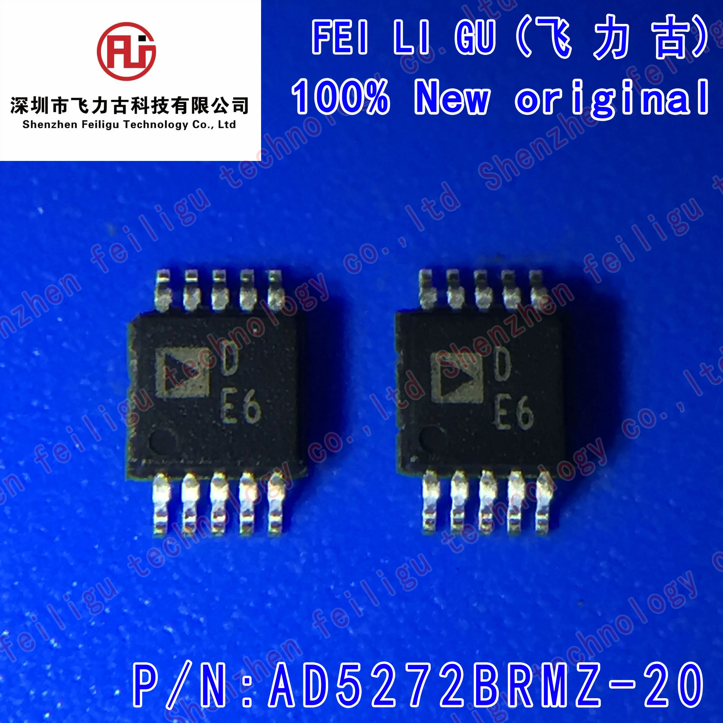 

1/10/30PCS 100% New Original AD5272BRMZ-20 AD5272BRMZ AD5272 Silkscreen:DE6 Package:MSOP10 Digital Potentiometer Chip