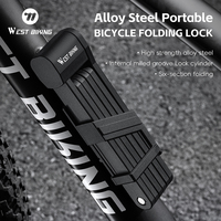 WEST BIKING 87cm Portable Bicycle Folding Lock High Security Alloy Steel Durable Anti-Theft E-Bike Lock MTB Road Bike Accessory