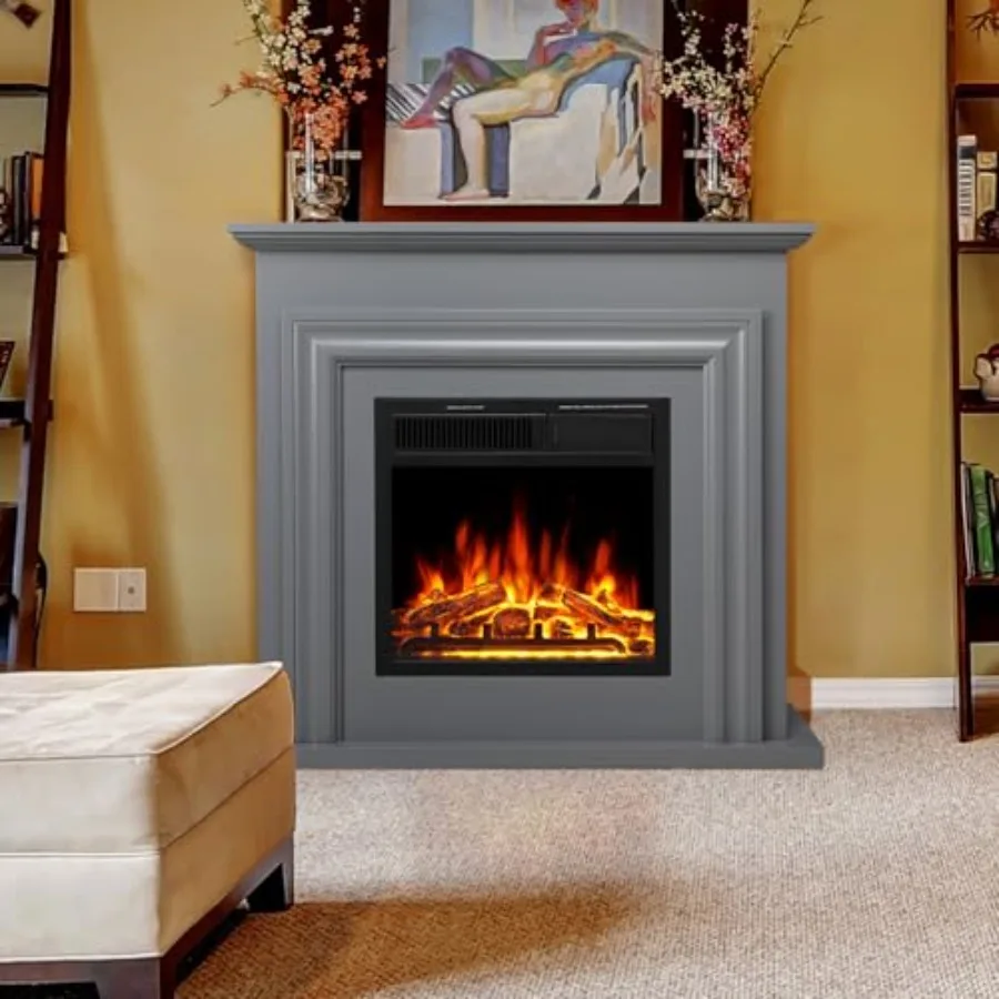 

36 Freestanding Electric Fireplace with Remote Control for Living Room or Bedroom Heating Adjustable LED Flame Effect with Dual