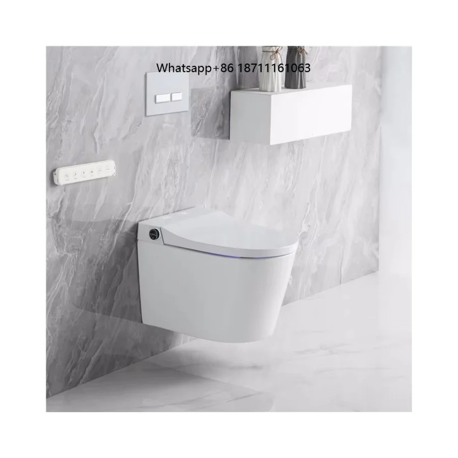 European Standard Electric Bidet Wall Mounted P Trap Automatic Toilet Bowl Bathroom White Intelligent Wc Wall Hung Smart Toilet
