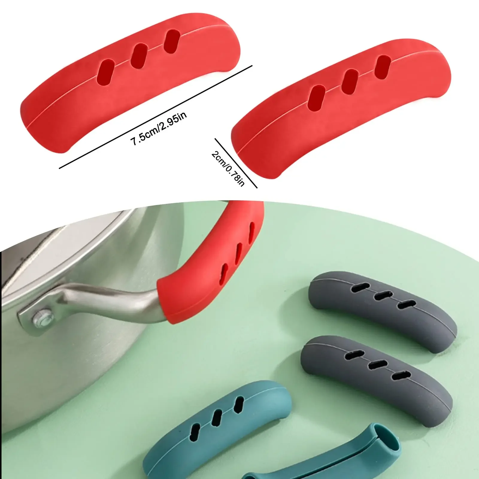 Anti-scald pot handles gloves Heat Resistance Non-slip Silicone Handles, Non-slip Pot Handle Accessories,Kitchen Gadgets - view 2