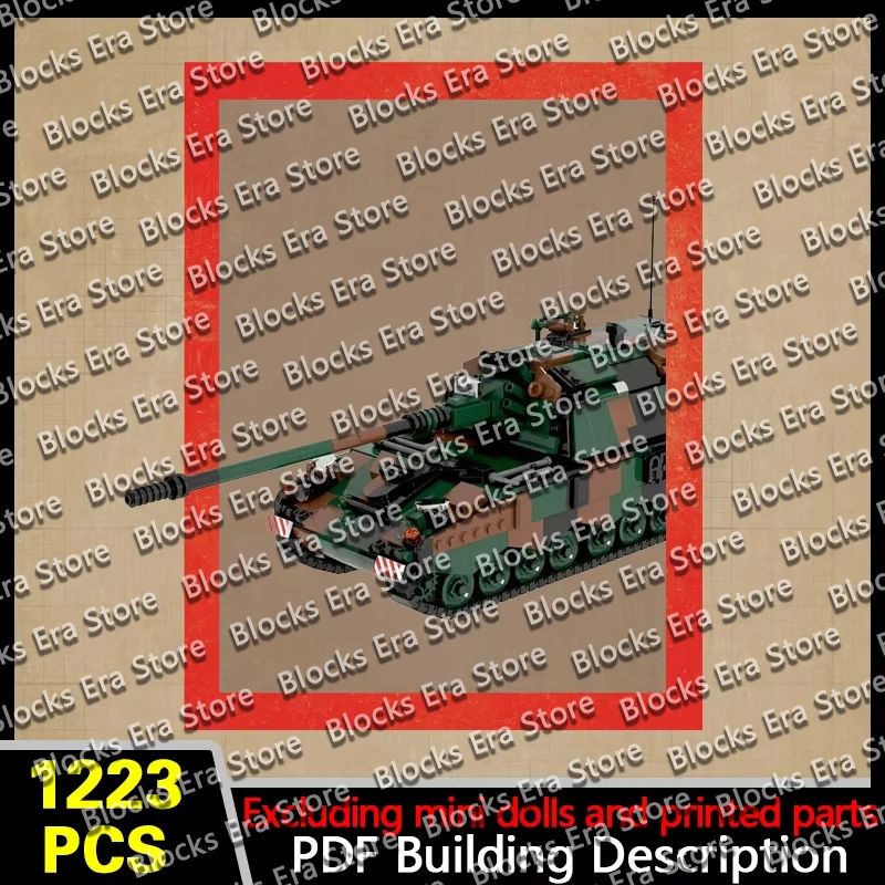 QWERT PzH‑2000 Self-Propelled Howitzer Model MOC Building Bricks War Equipment Modular Technology Gifts Holiday Assemble Toys