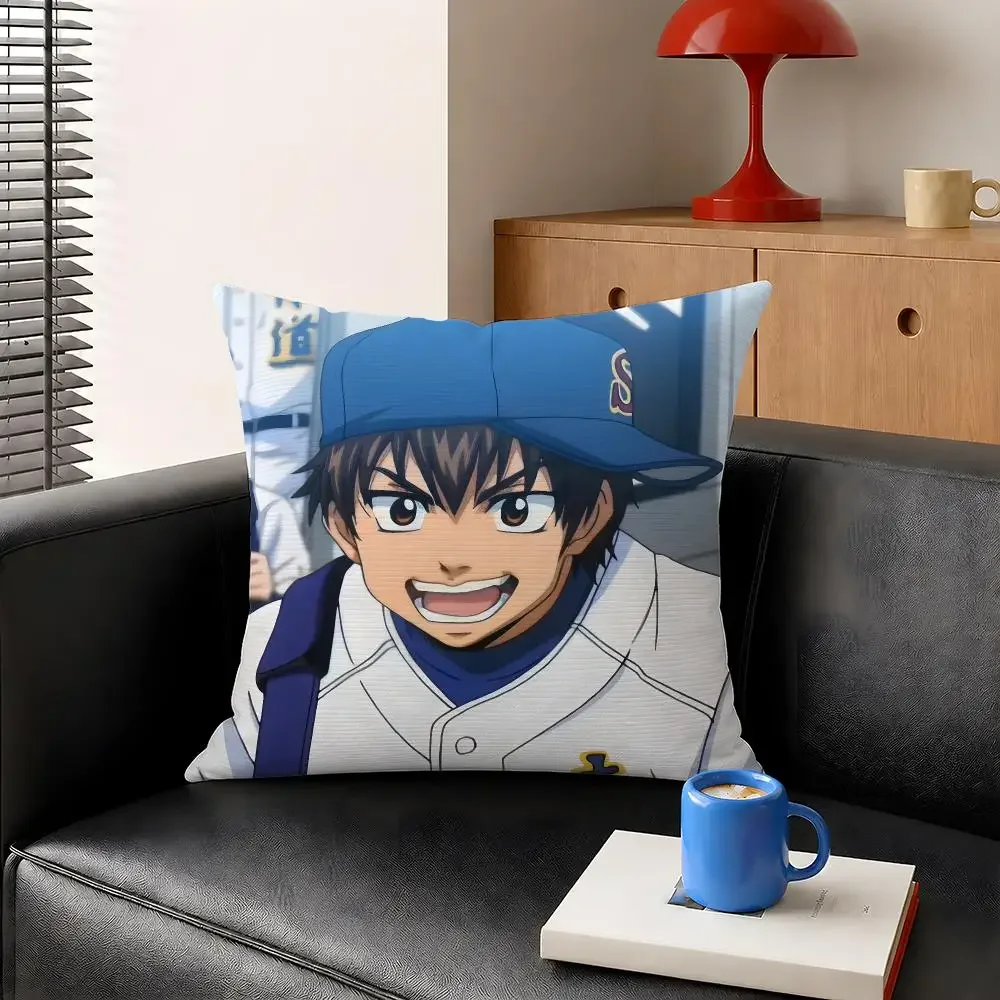 Anime Ace of the Diamond Eijun Sawamura Cushion Cover Decorative Pillowcase Soft Short Plush Cozy Durable Sofa Home Decor Items