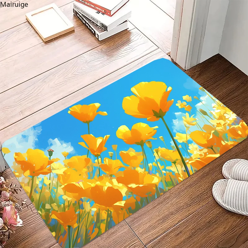 Living Room Carpet Elegant Vintage Floral Rug Home Decoration French Retro Floor Mat Soft Anti-wrinkle Non-slip Rugs XL XXL