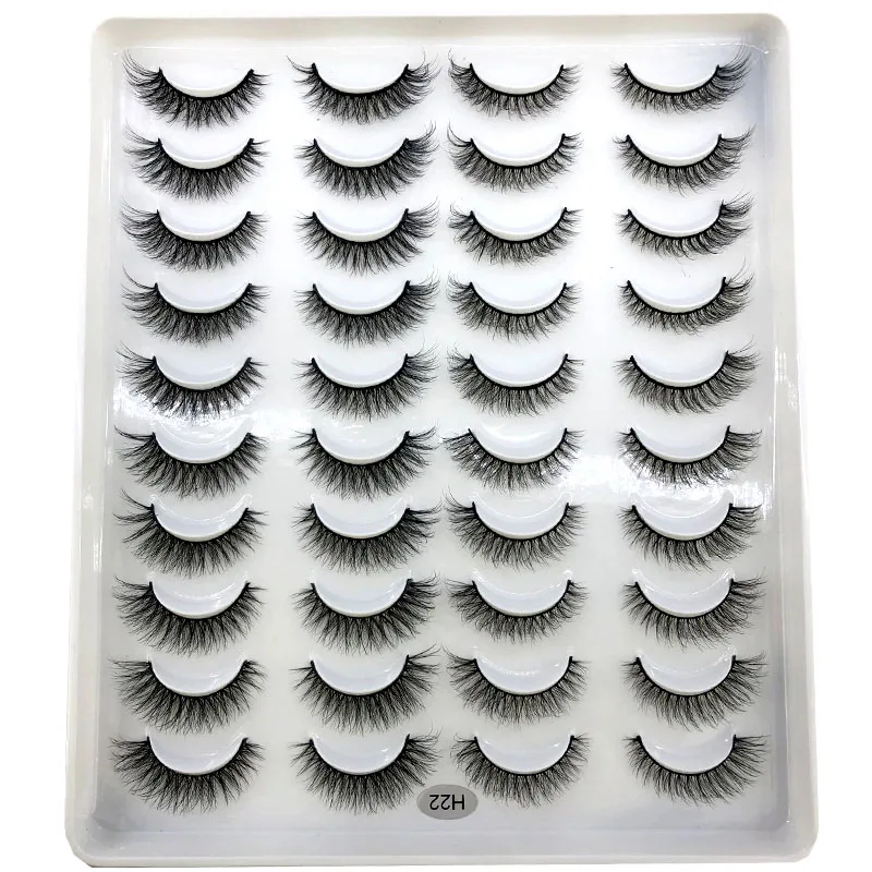 20 par 3D sztuczne rzęsy z norek naturalne sztuczne rzęsy dramatyczne puszyste miękkie delikatne objętość krzyżowe rzęsy wielokrotnego użytku MaKeup narzędzia