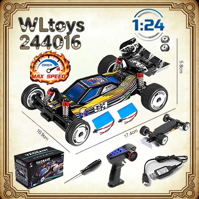 

Радиоуправляемая машинка WLtoys 244016 1:24 2.4G с настраиваемой подсветкой, высокоскоростная гоночная модель на пульте управления, игрушка для детей, подарок